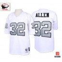 Mitchell and Ness Oakland Raiders &32 Marcus Allen White with Silver No. Authentic NFL Throwback Jersey