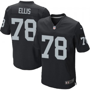 Hommes Nike Las Vegas Raiders # 78 Justin Ellis Élite Noir couleur NFL maillot de Team