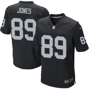 Hommes Nike Las Vegas Raiders # 89 James Jones élite noir équipe NFL Maillot Magasin de couleur
