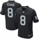 Men Nike Oakland Raiders &8 Matt Schaub Elite Black Team Color NFL Jersey