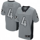 Men Nike Oakland Raiders &4 Derek Carr Elite Grey Shadow NFL Jersey