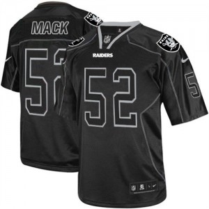 Hommes Nike Las Vegas Raiders # 52 Khalil Mack élite Lights Out noir NFL Maillot Magasin