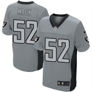 Hommes Nike Las Vegas Raiders # 52 Khalil Mack élite gris ombre NFL Maillot Magasin