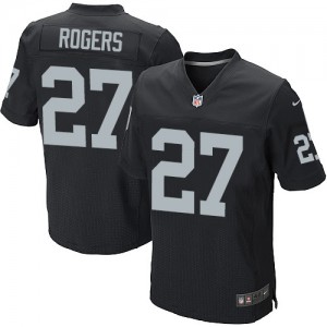 Hommes Nike Oakland Raiders # 27 Carlos Rogers élite noir équipe NFL Maillot Magasin de couleur
