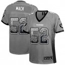 Women Nike Oakland Raiders &52 Khalil Mack Elite Grey Drift Fashion NFL Jersey