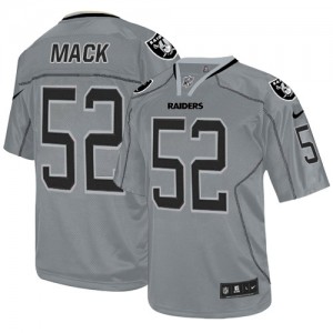 Hommes Nike Las Vegas Raiders # 52 Khalil Mack élite Lights Out gris NFL Maillot Magasin