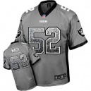 Men Nike Oakland Raiders &52 Khalil Mack Elite Grey Drift Fashion NFL Jersey