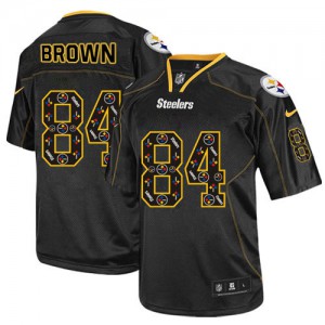 Hommes Nike Pittsburgh Steelers # 84 Antonio Brown élite nouveau Lights Out noir NFL Maillot Magasin