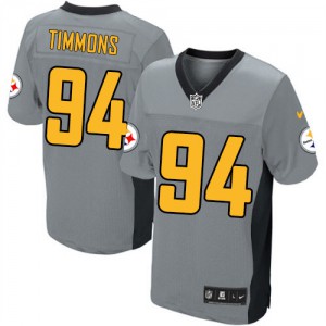 Hommes Nike Pittsburgh Steelers # 94 Lawrence Timmons Élite gris ombre NFL Maillot Magasin