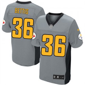 Hommes Nike Pittsburgh Steelers # 36 Jerome Bettis Élite gris ombre NFL Maillot Magasin