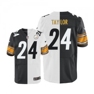 Hommes Nike Pittsburgh Steelers # 24 Ike Taylor Élite Team/route deux tonnes NFL Maillot Magasin