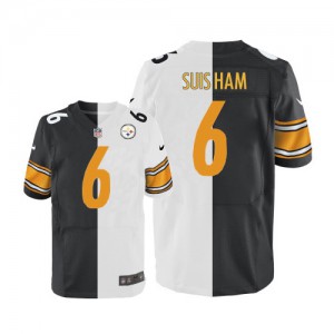 Hommes Nike Pittsburgh Steelers # 6 Shaun Suisham Élite Team/route deux tonnes NFL Maillot Magasin