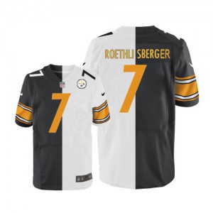 Hommes Nike Pittsburgh Steelers # 7 Ben Roethlisberger Élite Team/route deux tonnes NFL Maillot Magasin