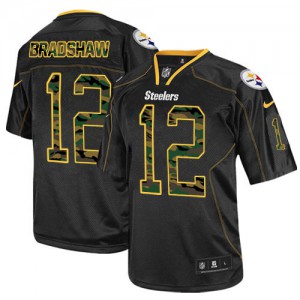 Hommes Nike Pittsburgh Steelers # 12 Terry Bradshaw Élite noire Camo Fashion NFL Maillot Magasin Hommes Nike Pittsburgh Steelers # 12 Terry Bradshaw Élite noire Camo Fashion NFL Maillot Magasin