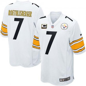 Jeunesse Nike Pittsburgh Steelers # 7 Ben Roethlisberger Élite blanc C Patch NFL Maillot Magasin Jeunesse Nike Pittsburgh Steelers # 7 Ben Roethlisberger Élite blanc C Patch NFL Maillot Magasin