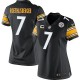 Women Nike Pittsburgh Steelers &7 Ben Roethlisberger Elite Black Team Color C Patch NFL Jersey