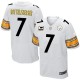 Men Nike Pittsburgh Steelers &7 Ben Roethlisberger Elite White C Patch NFL Jersey