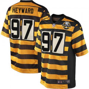Jeunesse Nike Pittsburgh Steelers # 97 Cameron Heyward élite jaune/noir alternent 80e anniversaire Throwback NFL Maillot Magasin