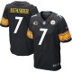 Men Nike Pittsburgh Steelers &7 Ben Roethlisberger Elite Black Team Color C Patch NFL Jersey