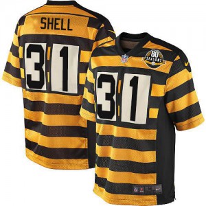 Jeunesse Nike Pittsburgh Steelers # 31 Donnie Shell élite jaune/noir alternent 80e anniversaire Throwback NFL Maillot Magasin