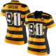 Women Nike Pittsburgh Steelers &91 Kevin Greene Elite Yellow/Black Alternate 80TH Anniversary Throwback NFL Jersey