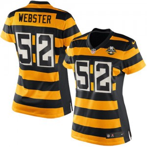 Femmes Nike Pittsburgh Steelers # 52 Mike Webster Élite jaune/noir alternent 80e anniversaire Throwback NFL Maillot Magasin Femmes Nike Pittsburgh Steelers # 52 Mike Webster Élite jaune/noir alternent 80e anniversaire Throwback NFL Maillot Magasin