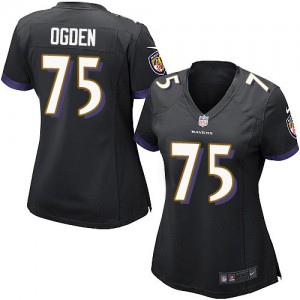 Femmes Nike Baltimore Ravens # 75 Jonathan Ogden élite noir alternent NFL Maillot Magasin