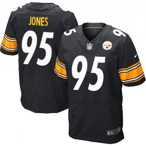 Hommes Nike Pittsburgh Steelers # 95 Jarvis Jones élite noir équipe NFL Maillot Magasin de couleur