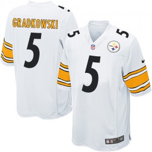 Jeunesse Nike Pittsburgh Steelers # 5 Bruce Gradkowski Élite blanc NFL Maillot Magasin