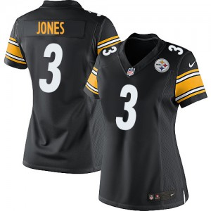 Femmes Nike Pittsburgh Steelers # 3 Landry Jones élite noir équipe NFL Maillot Magasin de couleur