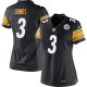Women Nike Pittsburgh Steelers &3 Landry Jones Elite Black Team Color NFL Jersey