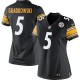 Women Nike Pittsburgh Steelers &5 Bruce Gradkowski Elite Black Team Color NFL Jersey