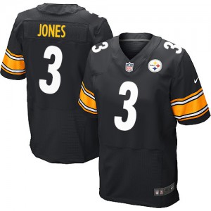 Hommes Nike Pittsburgh Steelers # 3 Landry Jones élite noir équipe NFL Maillot Magasin de couleur