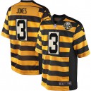 Men Nike Pittsburgh Steelers &3 Landry Jones Elite Yellow/Black Alternate 80TH Anniversary Throwback NFL Jersey