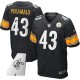 Men Nike Pittsburgh Steelers &43 Troy Polamalu Black Team Color Elite Autographed NFL Jersey