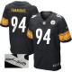 Men Nike Pittsburgh Steelers &94 Lawrence Timmons Black Team Color Elite Autographed NFL Jersey