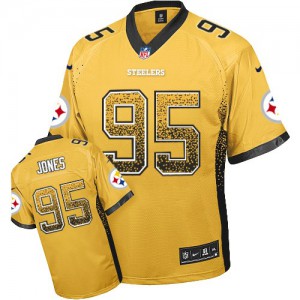 Hommes Nike Pittsburgh Steelers # 95 Jarvis Jones élite or Drift mode NFL Maillot Magasin