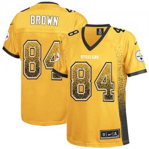 Femmes Nike Pittsburgh Steelers # 84 Antonio Brown élite or Drift mode NFL Maillot Magasin