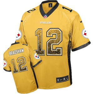 Hommes Nike Pittsburgh Steelers # 12 Terry Bradshaw Élite or Drift mode NFL Maillot Magasin