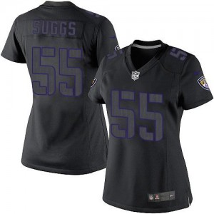 Femmes Nike Baltimore Ravens # 55 Terrell Suggs élite noir incidence NFL Maillot Magasin