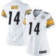 Women Nike Pittsburgh Steelers &14 Derek Moye Elite White NFL Jersey