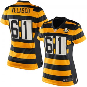 Femmes Nike Pittsburgh Steelers # 61 Fernando Velasco Élite jaune/noir alternent 80e anniversaire Throwback NFL Maillot Magasin Femmes Nike Pittsburgh Steelers # 61 Fernando Velasco Élite jaune/noir alternent 80e anniversaire Throwback NFL Maillot Magasin