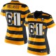 Women Nike Pittsburgh Steelers &61 Fernando Velasco Elite Yellow/Black Alternate 80TH Anniversary Throwback NFL Jersey