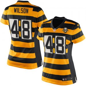 Femmes Nike Pittsburgh Steelers # 48 Kion Wilson élite jaune/noir alternent 80e anniversaire Throwback NFL Maillot Magasin