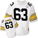 Mitchell And Ness Pittsburgh Steelers &63 Dermontti Dawson White Authentic Throwback NFL Jersey