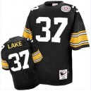 Mitchell And Ness Pittsburgh Steelers &37 Carnell Lake Black Team Color Authentic Throwback NFL Jersey