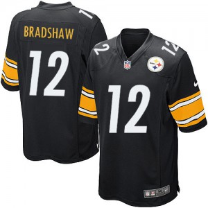 Couleur NFL maillot de l'équipe jeunesse Nike Pittsburgh Steelers # 12 Terry Bradshaw Élite noir