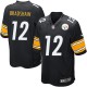 Youth Nike Pittsburgh Steelers &12 Terry Bradshaw Elite Black Team Color NFL Jersey