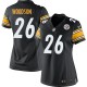 Women Nike Pittsburgh Steelers &26 Rod Woodson Elite Black Team Color NFL Jersey