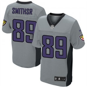 Hommes Nike Baltimore Ravens # 89 Steve Smith Sr élite gris ombre NFL Maillot Magasin